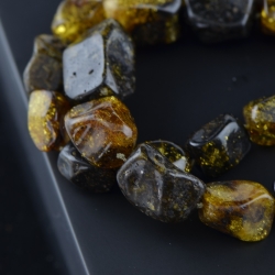 Adults amber necklace green polished nuggets